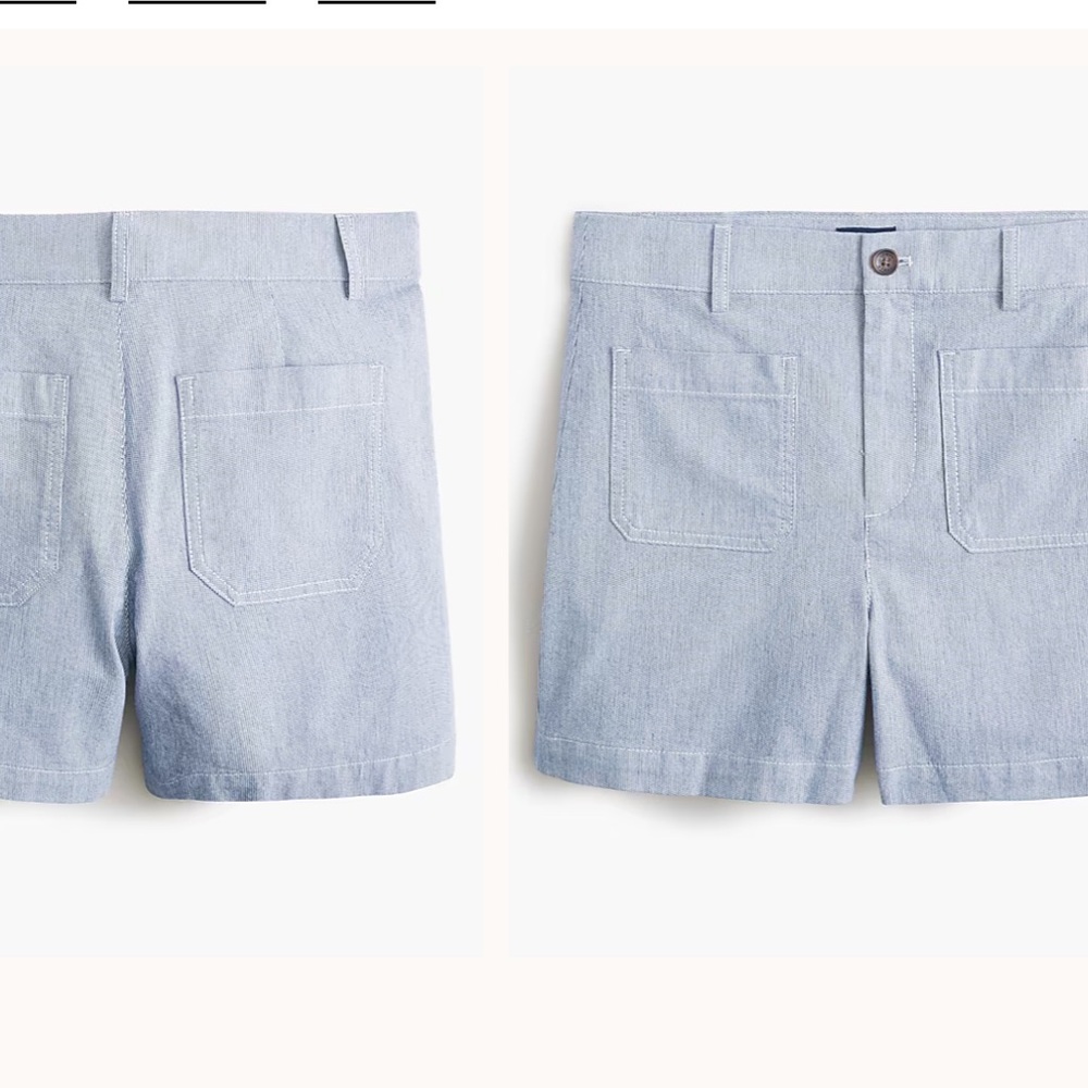J Crew Blue and white stripes linen shorts